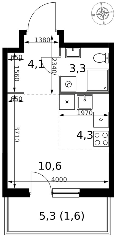 Планировка 23.9 м²