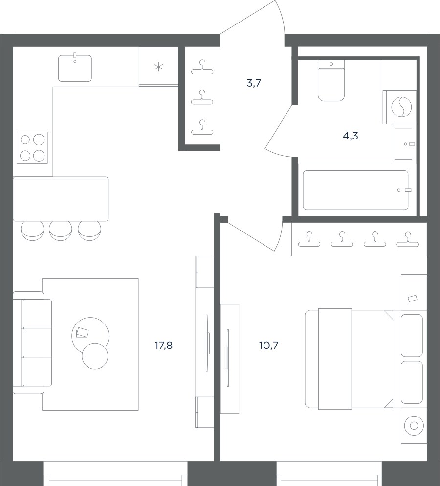 Планировка 36.5 м²