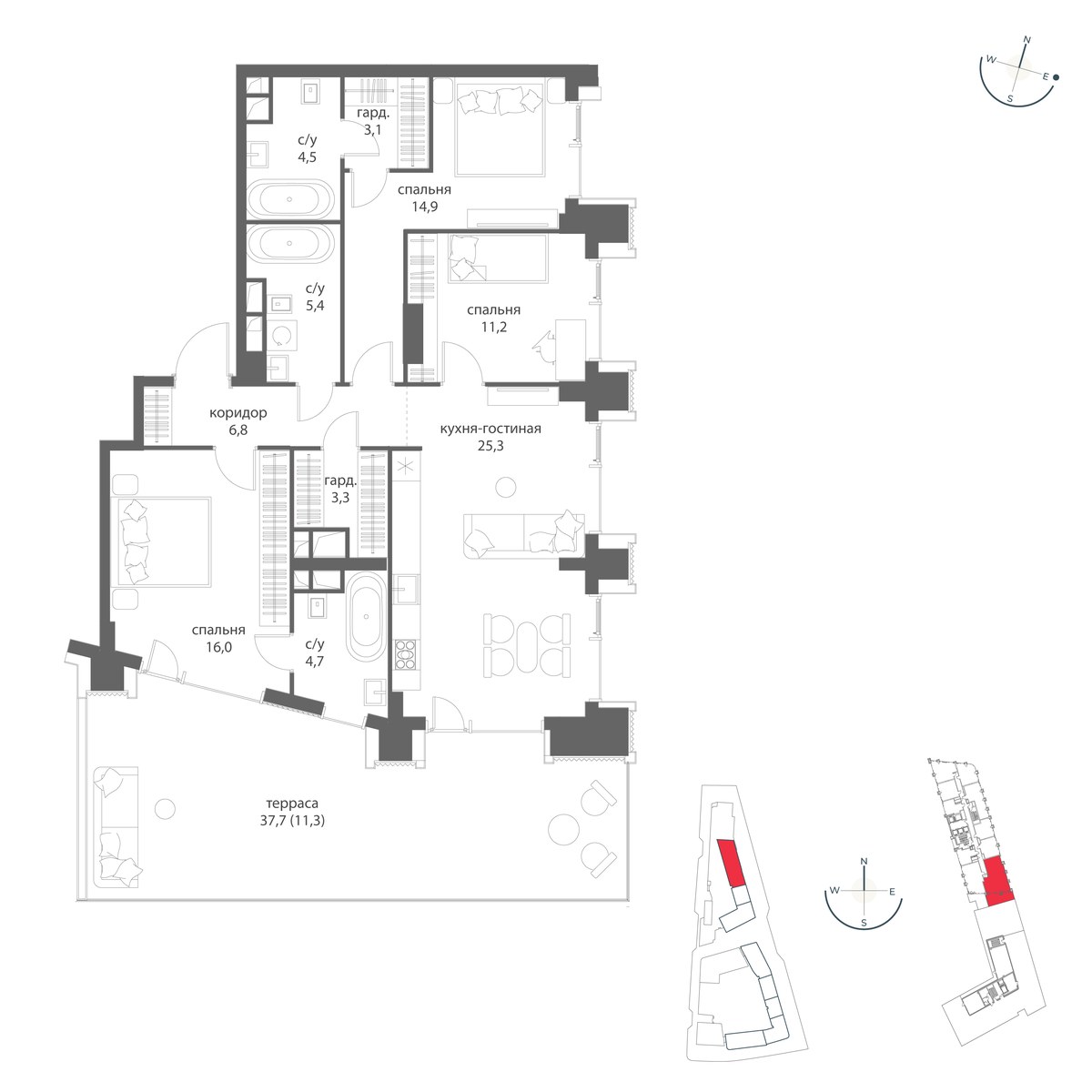 Планировка 105.0 м²