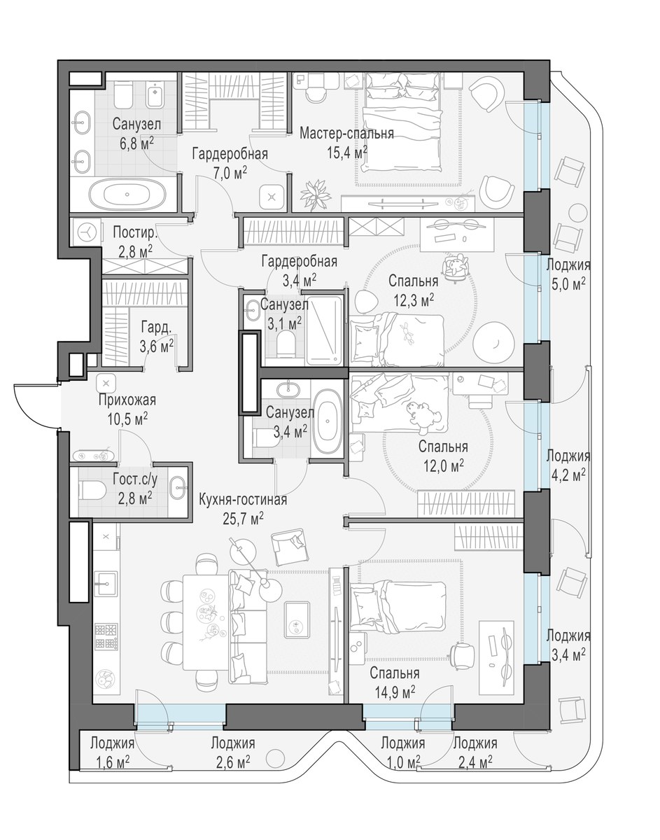 Планировка 135.2 м²