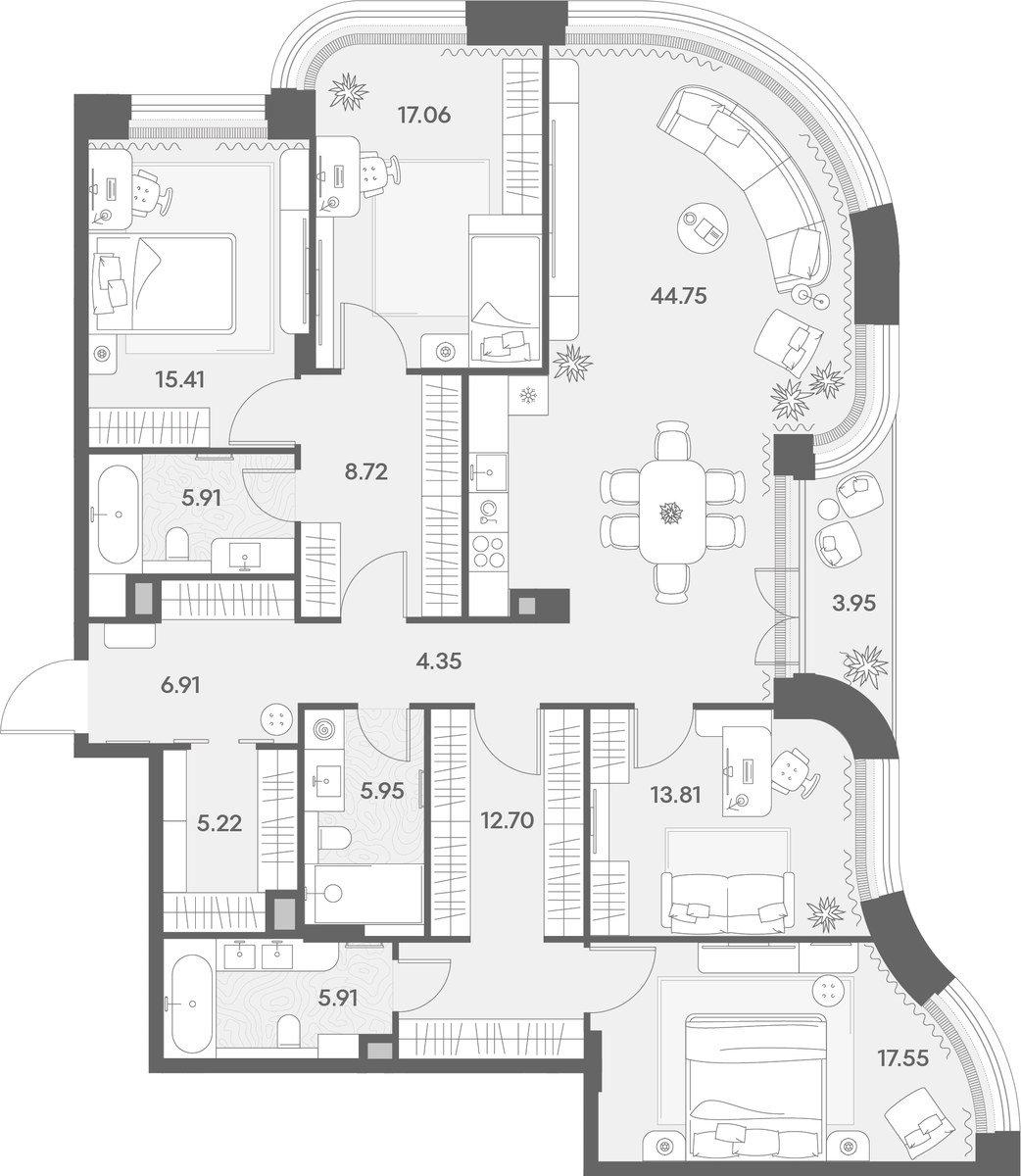 Планировка 168.2 м²