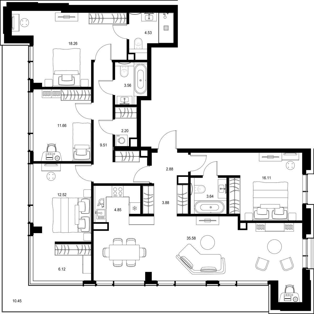 Планировка 145.75 м²