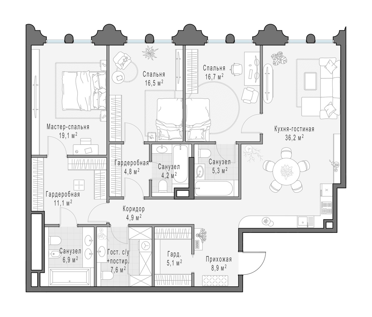 Планировка 146.6 м²