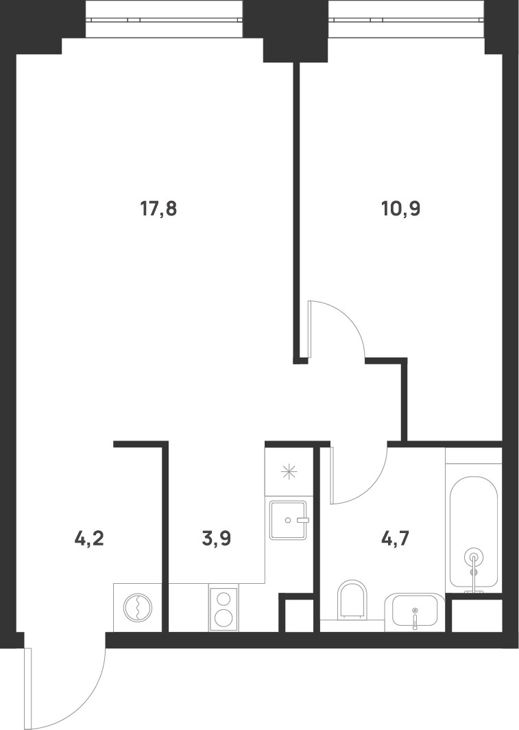 Планировка 41.5 м²