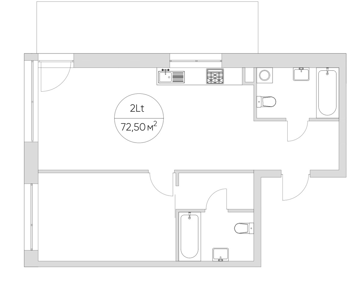 Планировка 72.5 м²