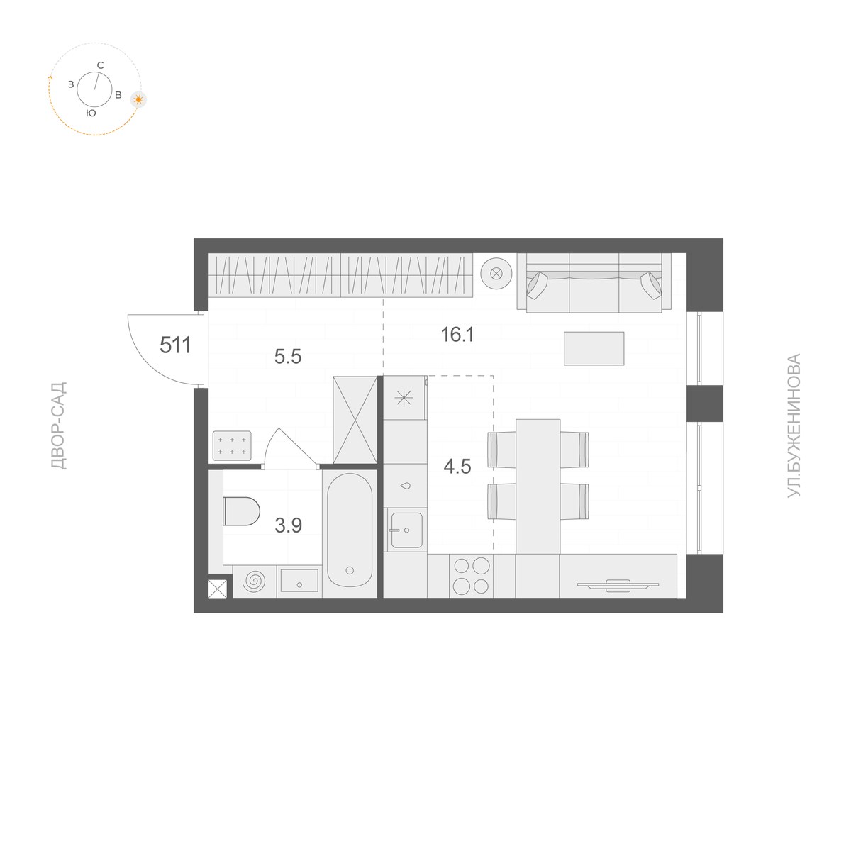 Планировка 30.0 м²