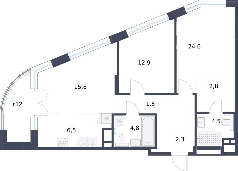 Планировка 79.8 м²