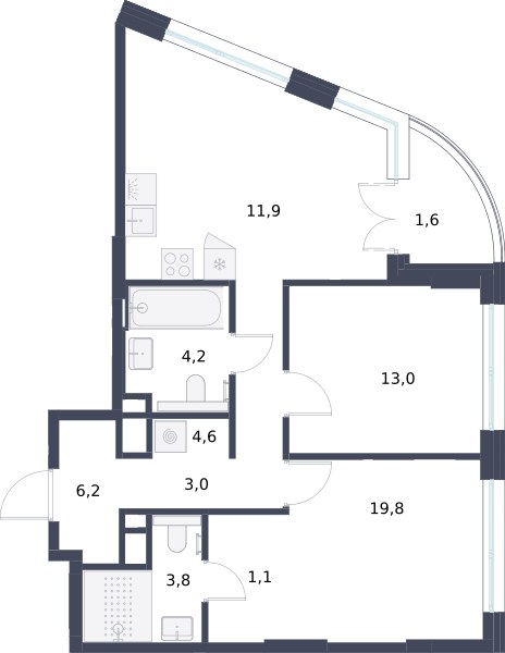 Планировка 69.2 м²