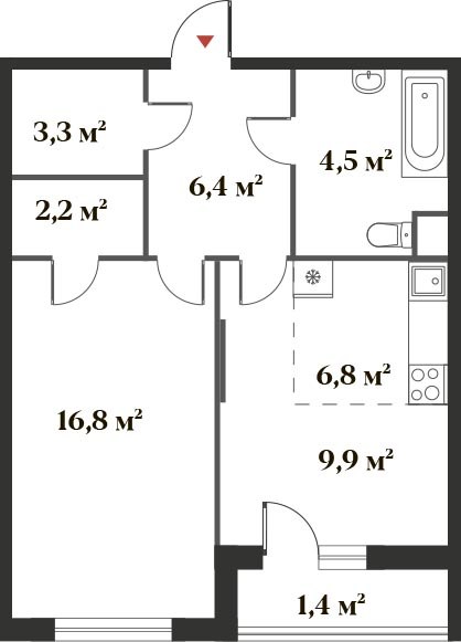 Планировка 50.0 м²