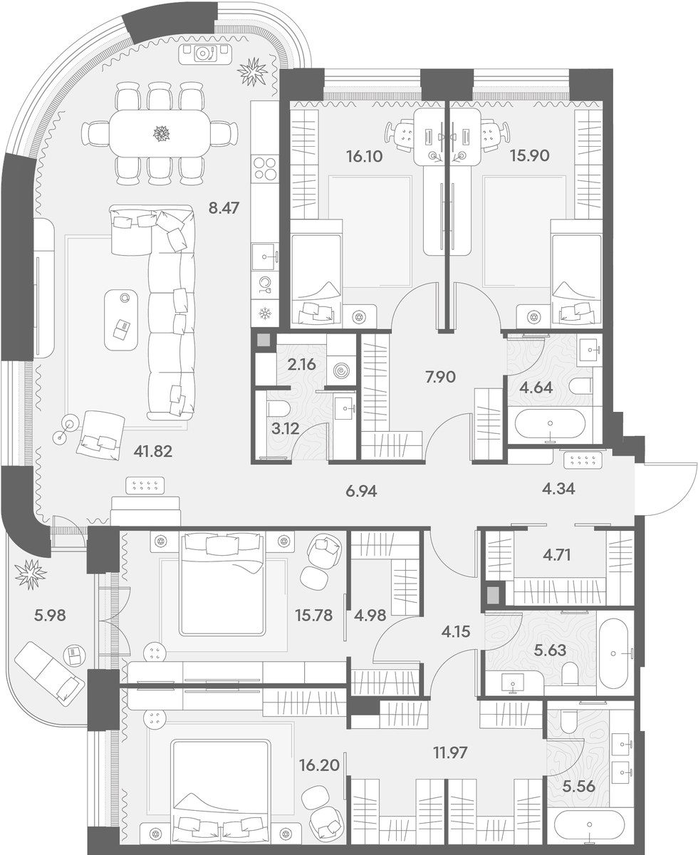 Планировка 186.35 м²