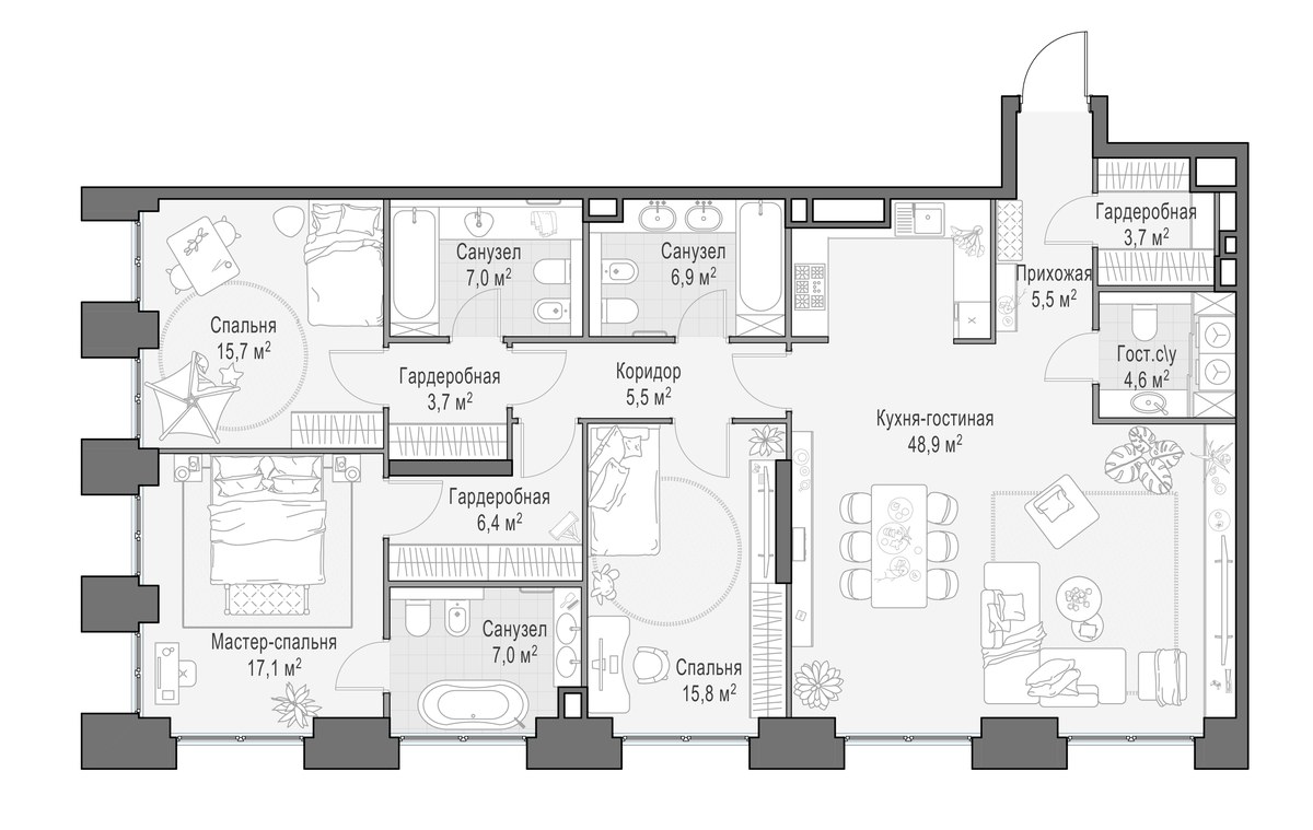 Планировка 148.4 м²