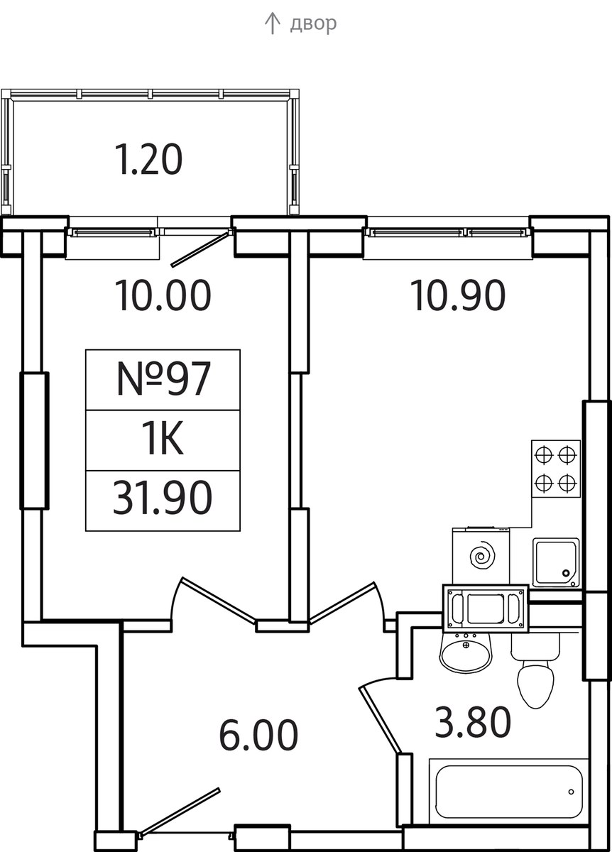 Планировка 31.9 м²