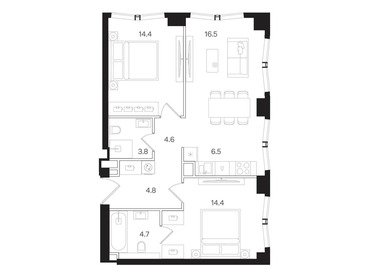 Планировка 69.7 м²