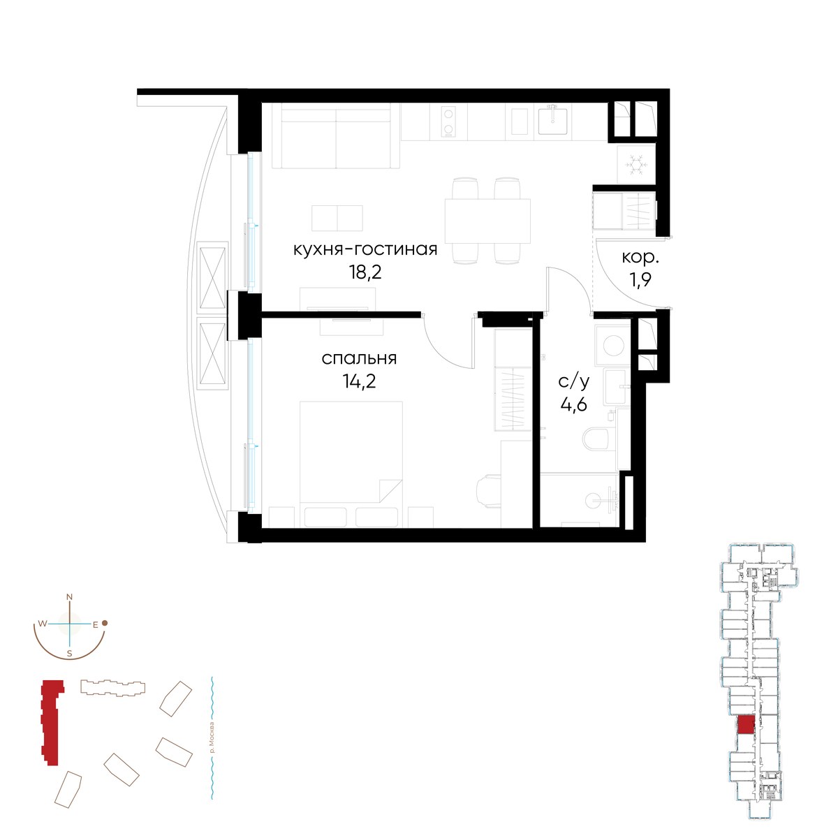 Планировка 38.9 м²