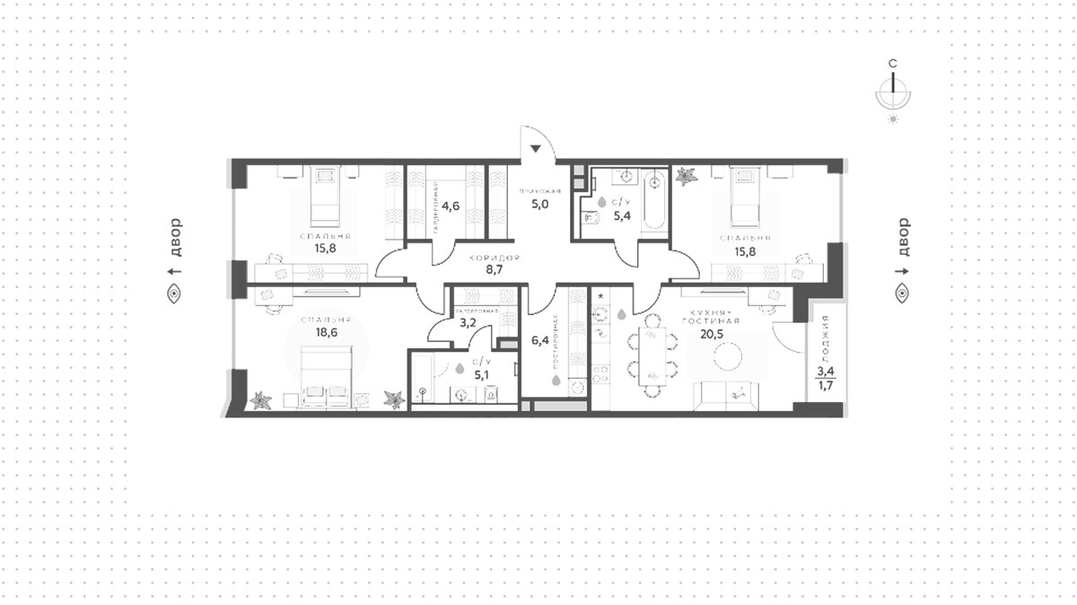 Планировка 110.8 м²