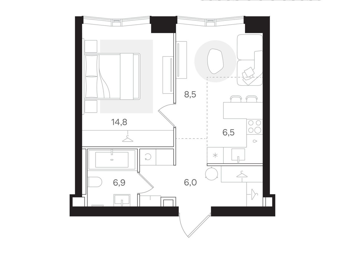 Планировка 42.7 м²
