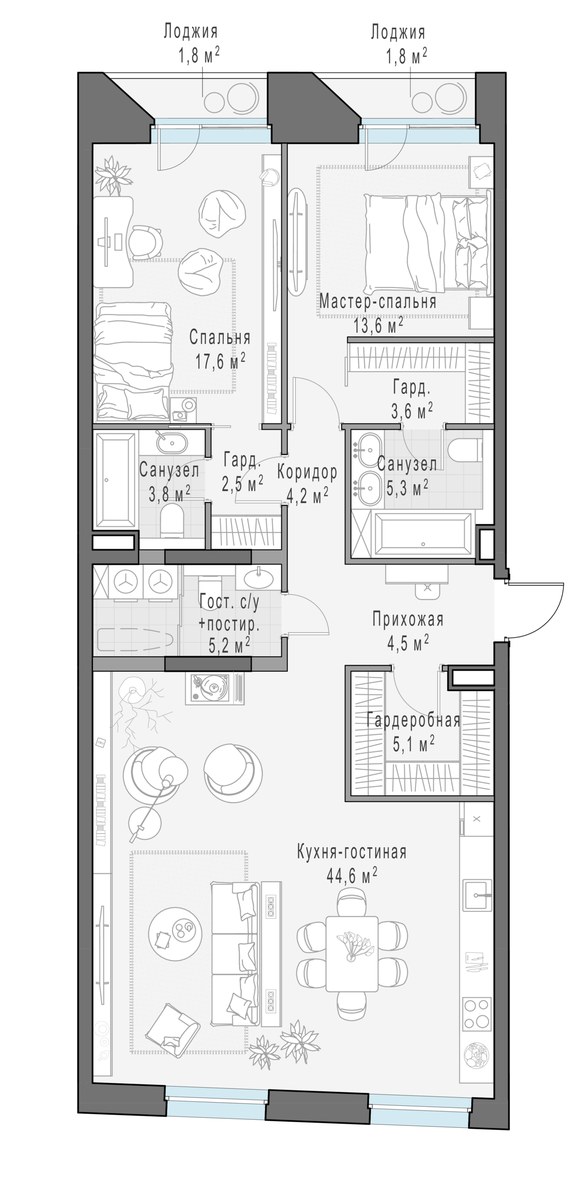 Планировка 110.3 м²
