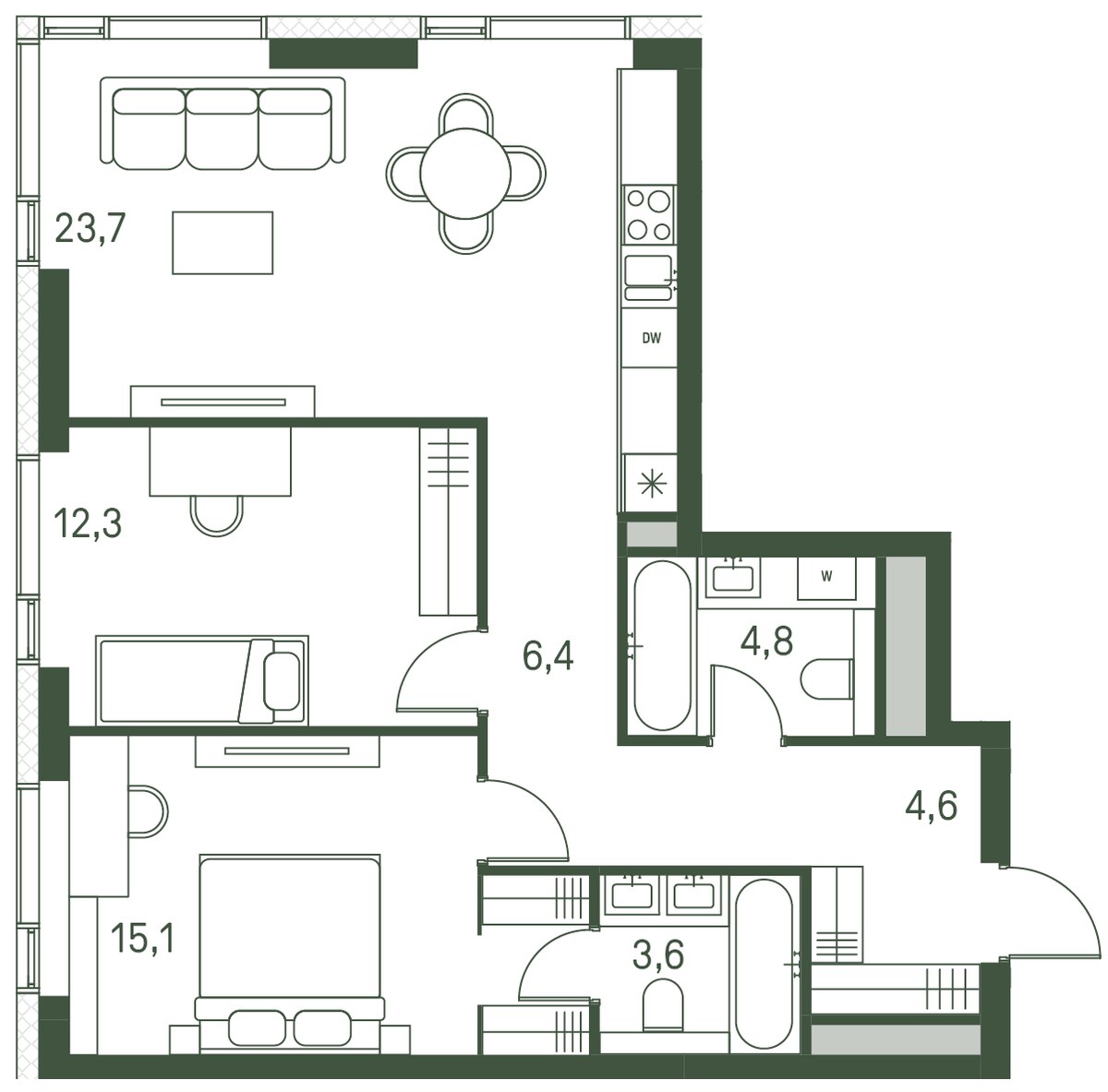 Планировка 70.5 м²