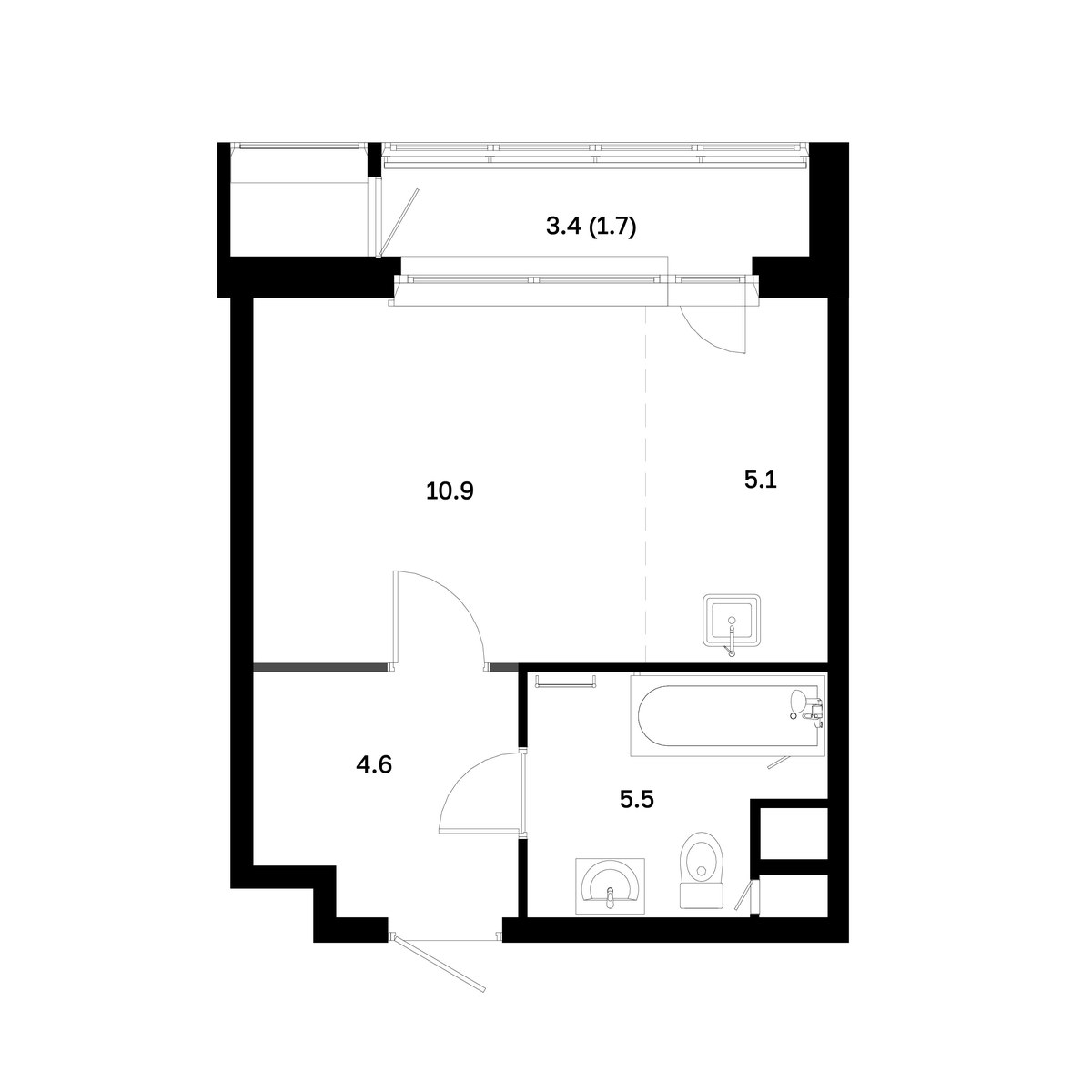 Планировка 27.2 м²