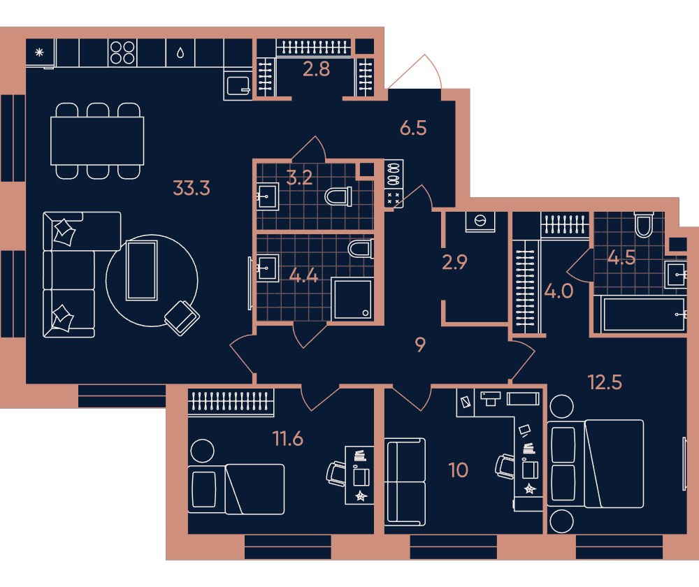 Планировка 104.7 м²