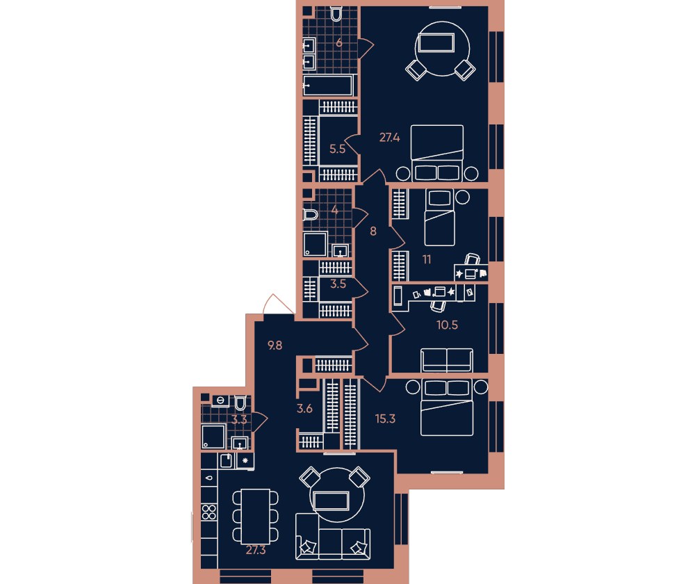 Планировка 135.2 м²