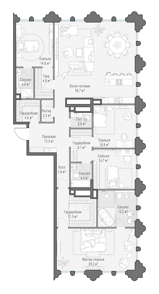 Планировка 199.4 м²