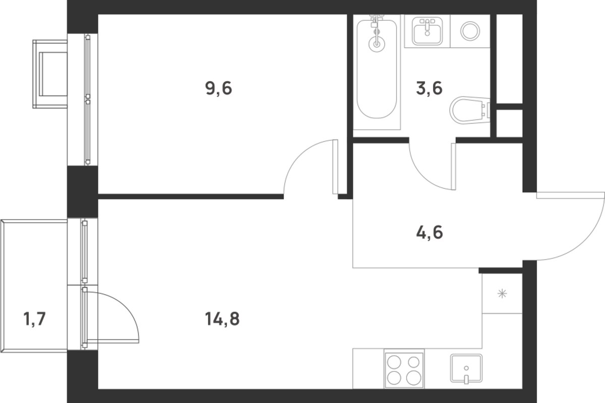 Планировка 33.1 м²