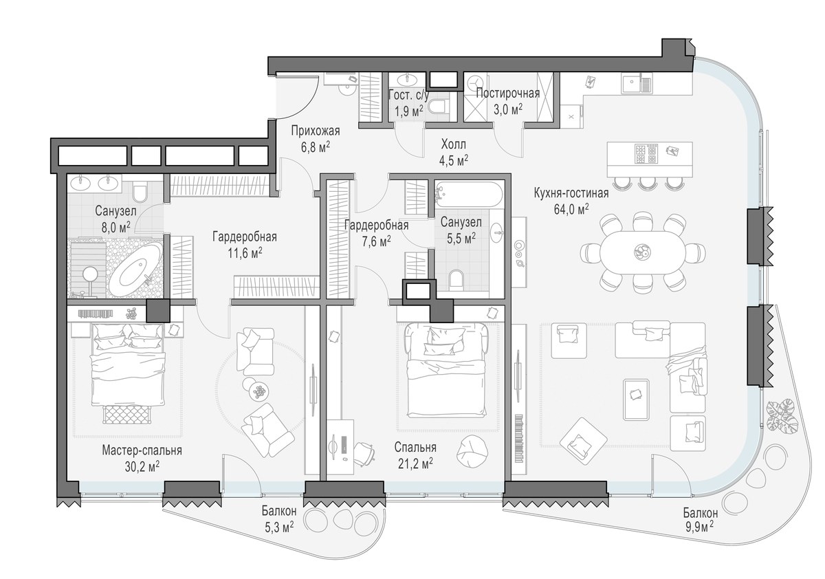 Планировка 167.8 м²