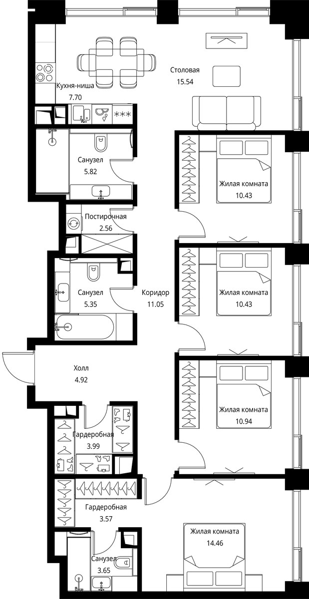 Планировка 110.41 м²