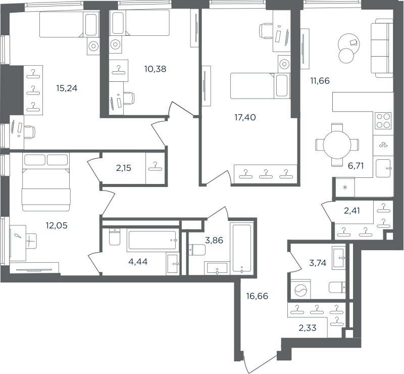 Планировка 109.03 м²