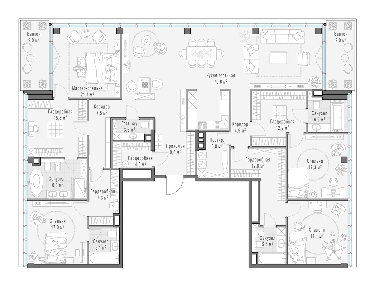 Планировка 259.7 м²