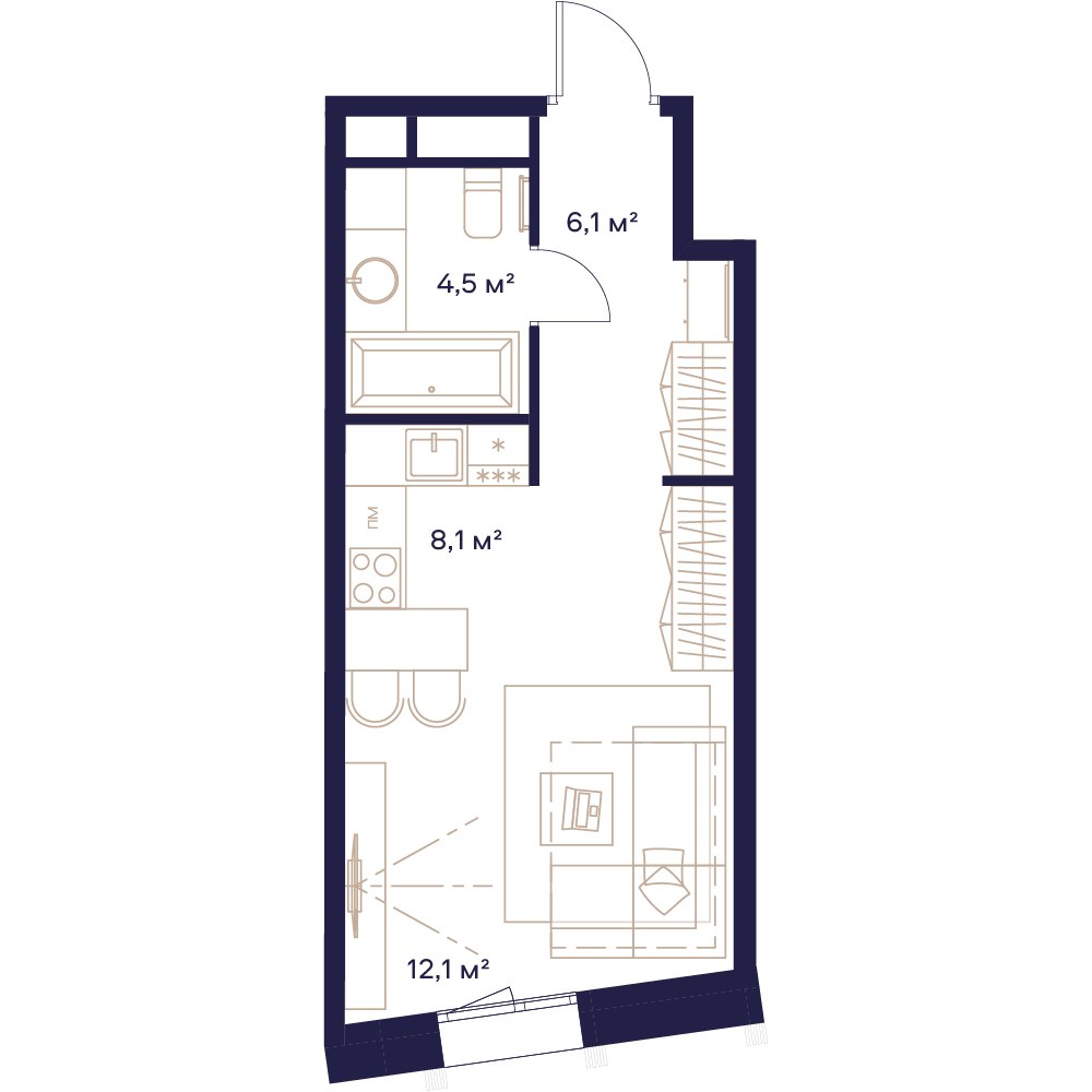 Планировка 31.0 м²