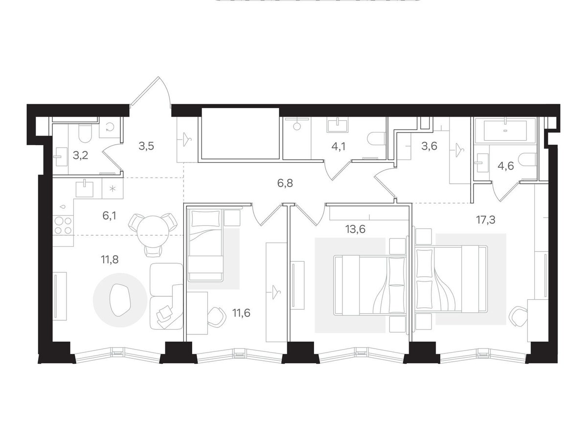 Планировка 86.2 м²