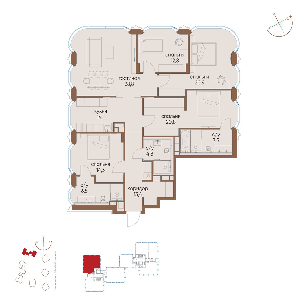 Планировка 143.7 м²
