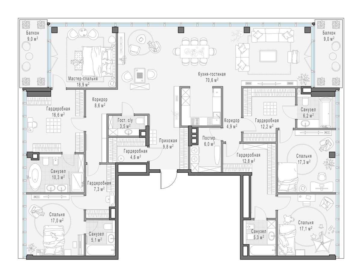 Планировка 259.7 м²