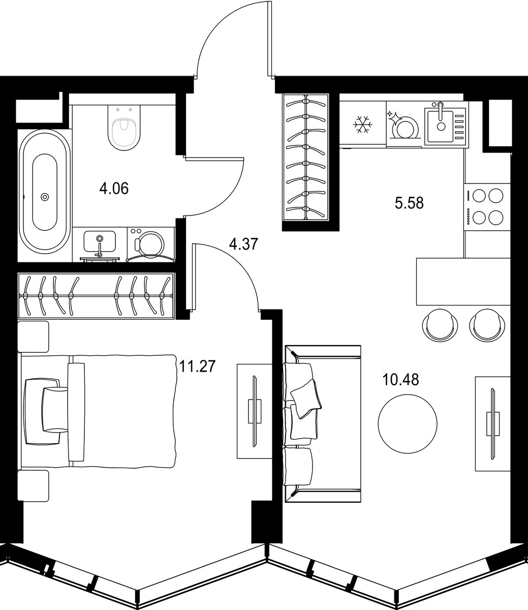 Планировка 35.76 м²