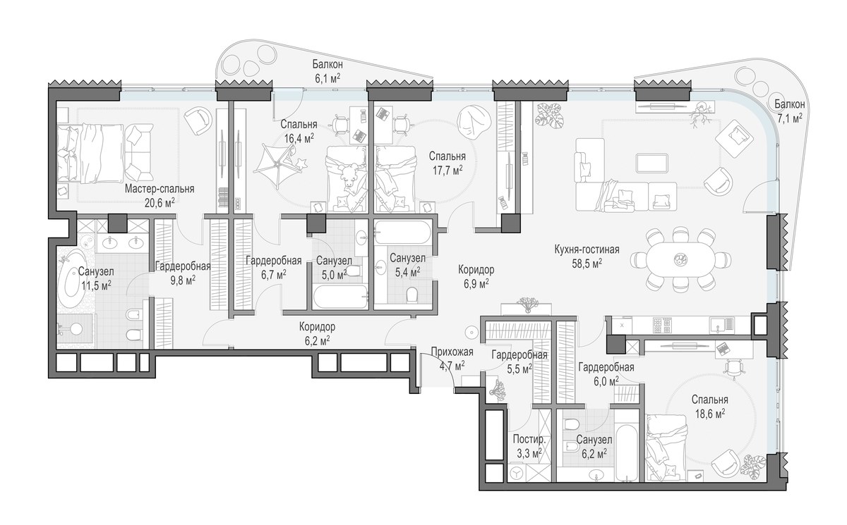 Планировка 212.9 м²