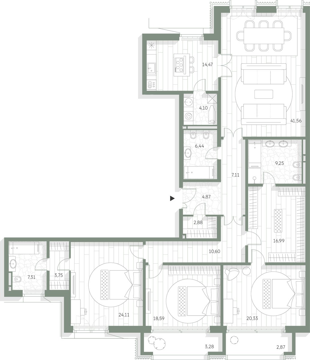 Планировка 198.51 м²