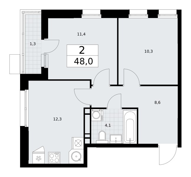 Планировка 48.0 м²