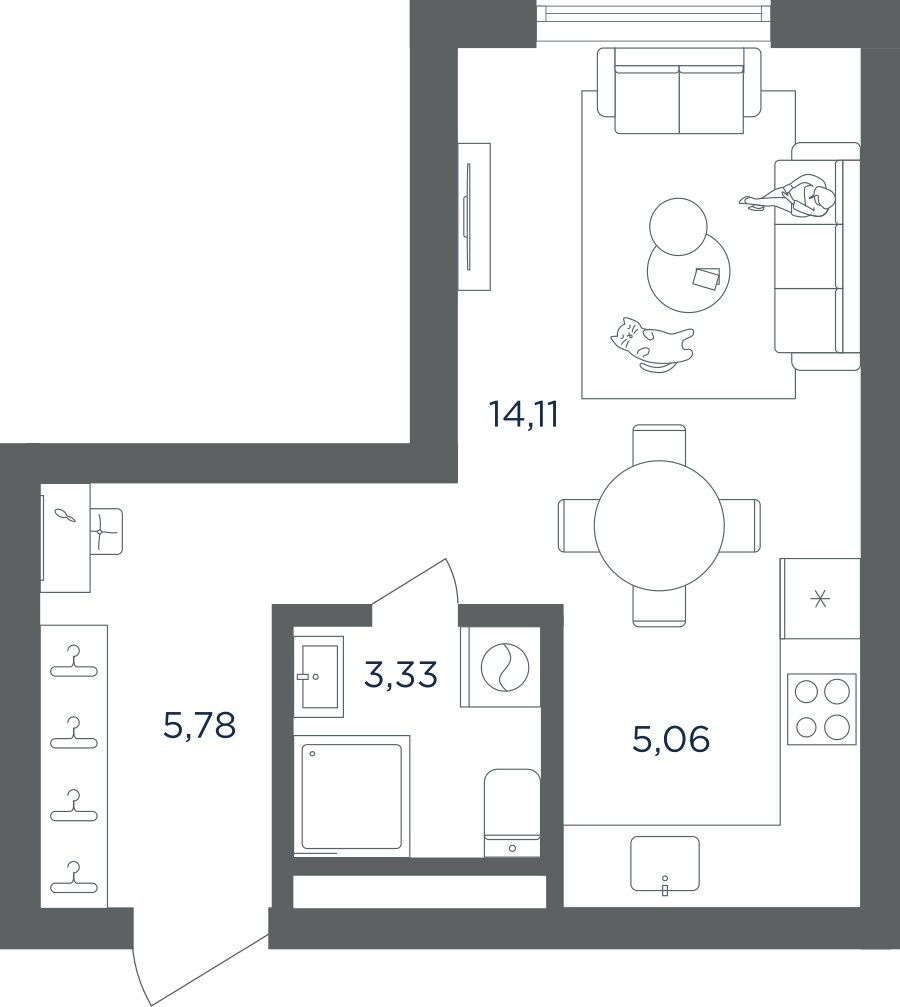 Планировка 28.28 м²