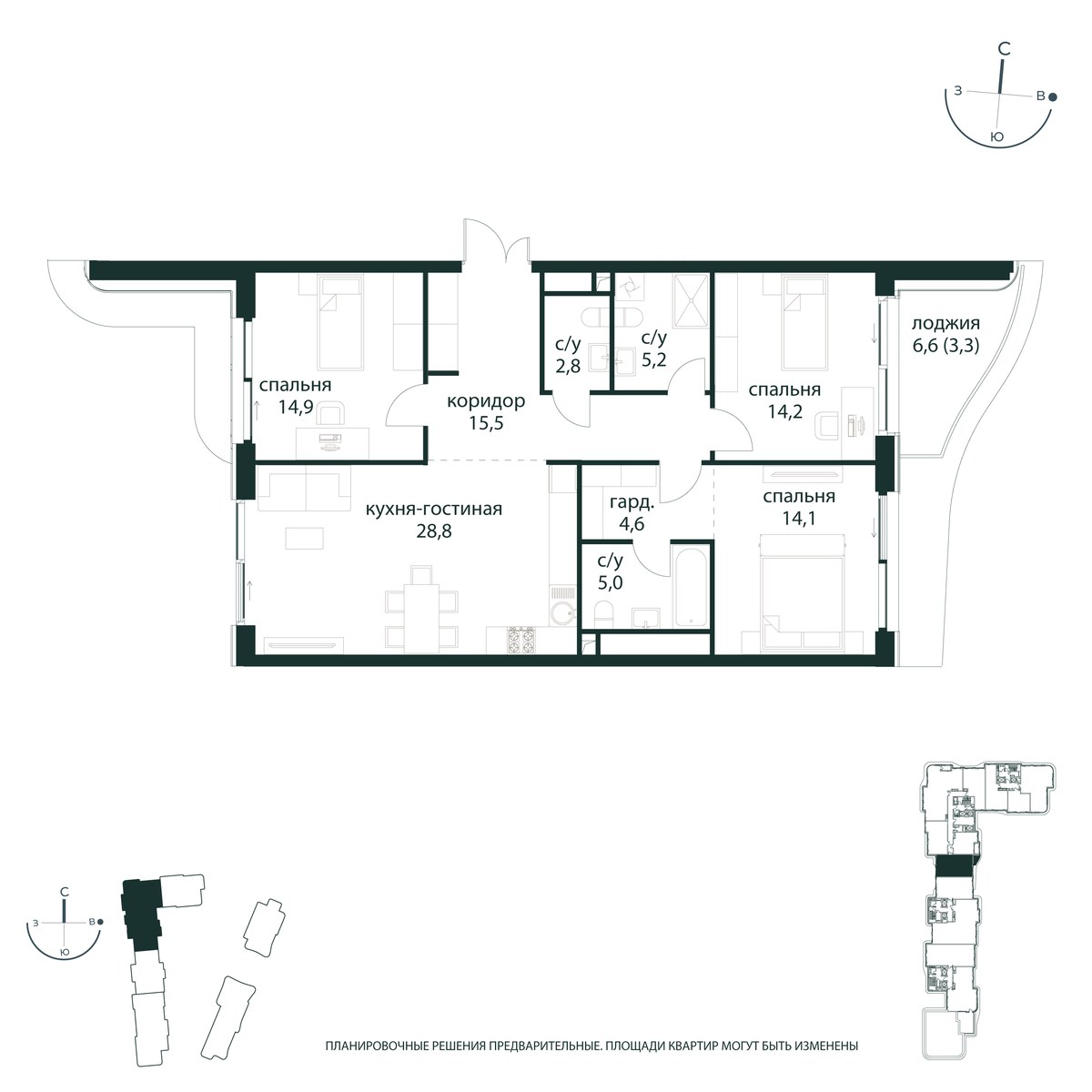 Планировка 108.4 м²