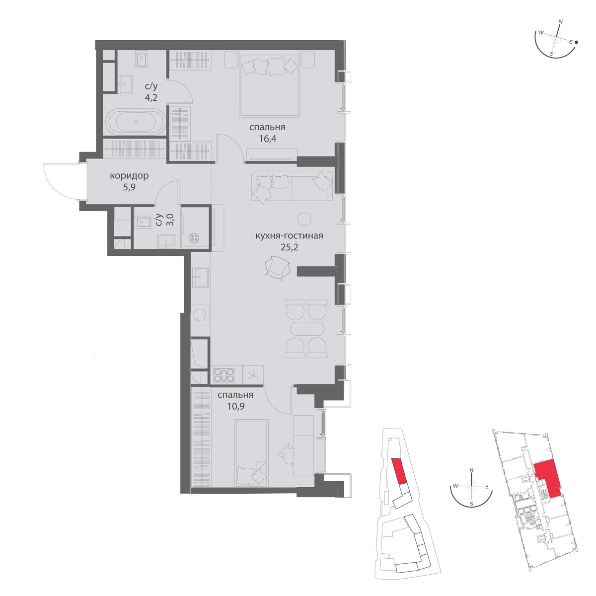 Планировка 65.6 м²