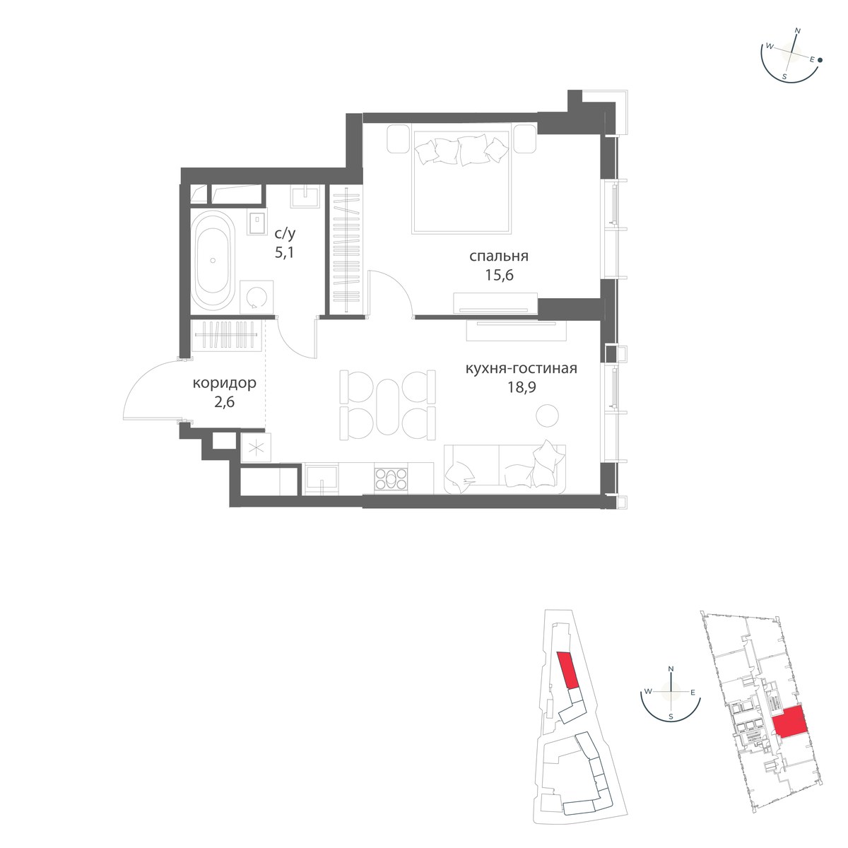 Планировка 42.2 м²