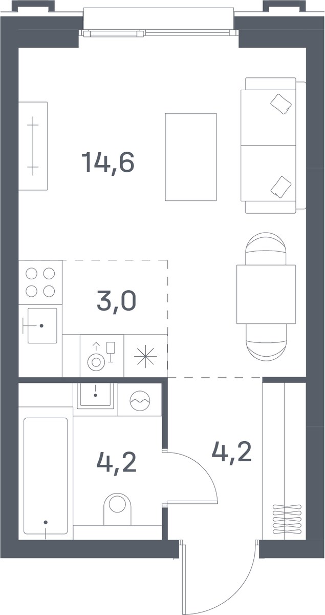 Планировка 26.0 м²