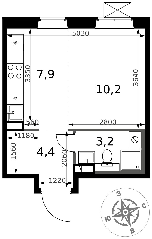 Планировка 25.7 м²
