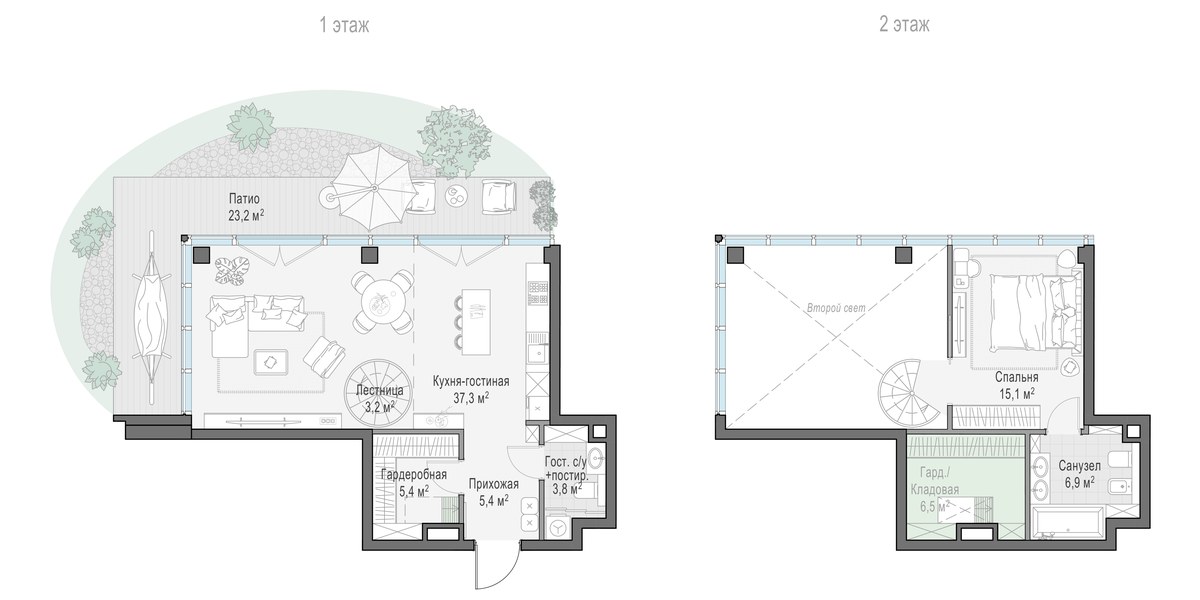 Планировка 77.1 м²