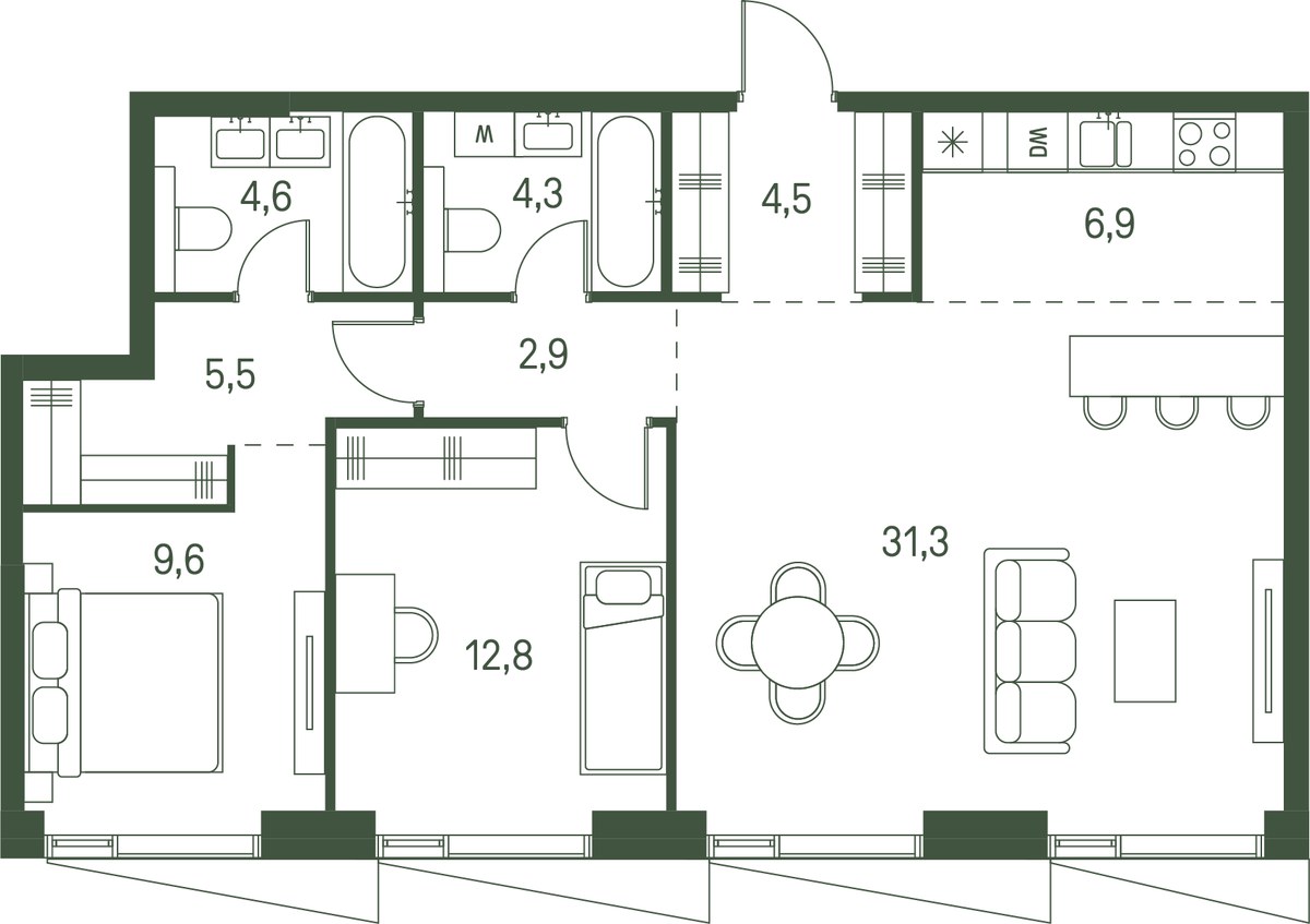 Планировка 82.4 м²