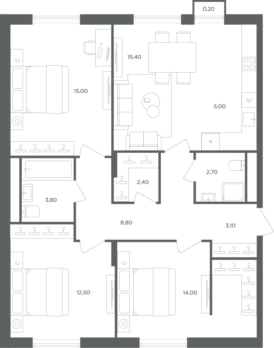 Планировка 81.7 м²