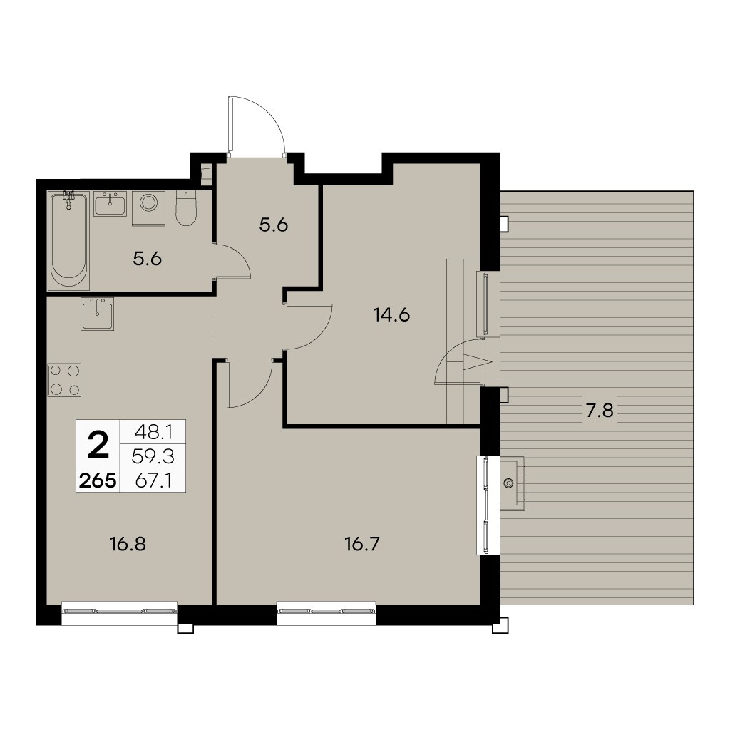 Планировка 66.9 м²