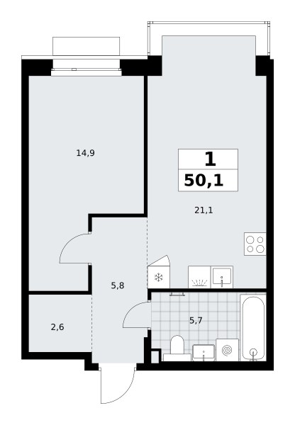 Планировка 50.1 м²